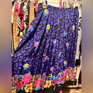SK & Company Vintage Purple Floral Maxi Skirt